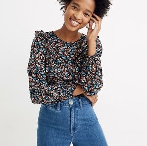 Ruffle-Yoke Prairie Top in Spring Prairie